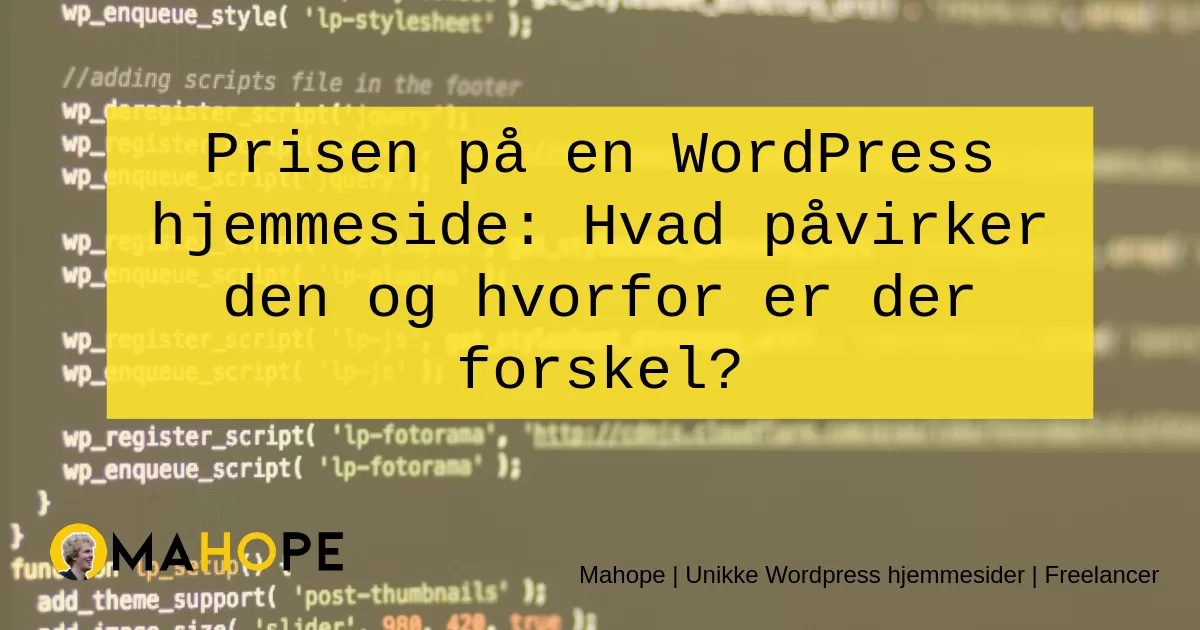 Prisen på en WordPress hjemmeside: Hvad påvirker den og hvorfor er der forskel?